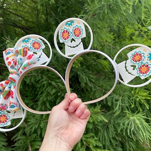 Coco park mouse ears, Sugar Skull mouse ears, Coco mouse ears, Sugar Skull ears, Day of the Dead Coco mouse ears, Coco Sugar Skull park ears