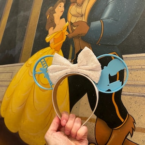 Belle Inspired park Mouse Ears, Beauty and the Beast Mouse Ears, Be Our Guest Inspired mouse ears, Belle ears, Belle book mouse ears