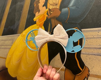 Belle Inspired park Mouse Ears, Beauty and the Beast Mouse Ears, Be Our Guest Inspired mouse ears, Belle ears, Belle book mouse ears
