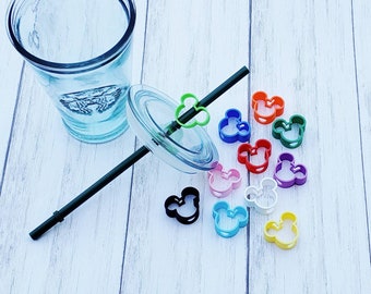 Mouse straw topper, mickey straw buddy, mouse outline straw topper, mouse outline straw buddy, cup  or tumbler accessory, straw charm