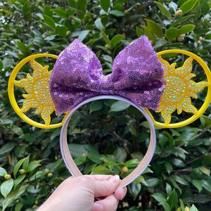 Rhinestone Rapunzel park Mouse Ears, 3D Printed Mouse Ears, 3D Rapnzel mouse Ears, bling Rapunzel Ears, Rapunzel park Ears, princess ears