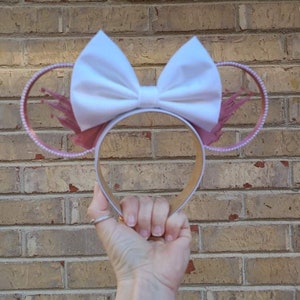 Rose gold bedazzled Castle park Mouse Ears, 3D rhinestone Castle Mouse Ears, bedazzled rose gold Castle Inspired mouse ears, bling ears