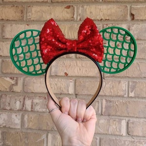 Ariel park Mouse Ears, 3D Ariel Little Mermaid Mouse Ears, The Little Mermaid Ears, Ariel Inspired mouse ears, Mermaid ears, ariel park ears image 2