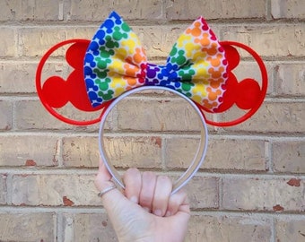 Rainbow park Mouse Ears, 3D Rainbow Mouse Ears, mouse head ears, Pride Inspired mouse head  ears, pride park mouse ears, rainbow park ears