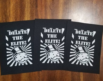 Delete the Elite DIY punk patch