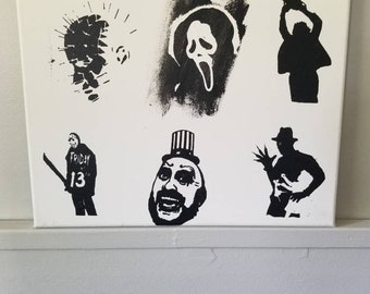 Horrorfilm Schablone Silhouette 30x30cm