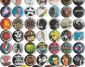 Huge Wholesale Set of 30Pc Cool Buttons Pins Badges 80's Punk Rock