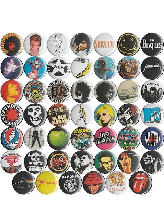 Rock band pins buttons badges punk metal alternative pop