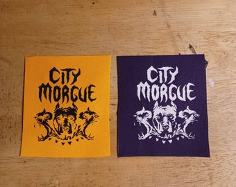 Parche de lona punk DIY de la morgue de la ciudad