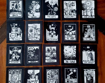 Tarot Card Patches collection of 5 DIY canvas patch punk patch