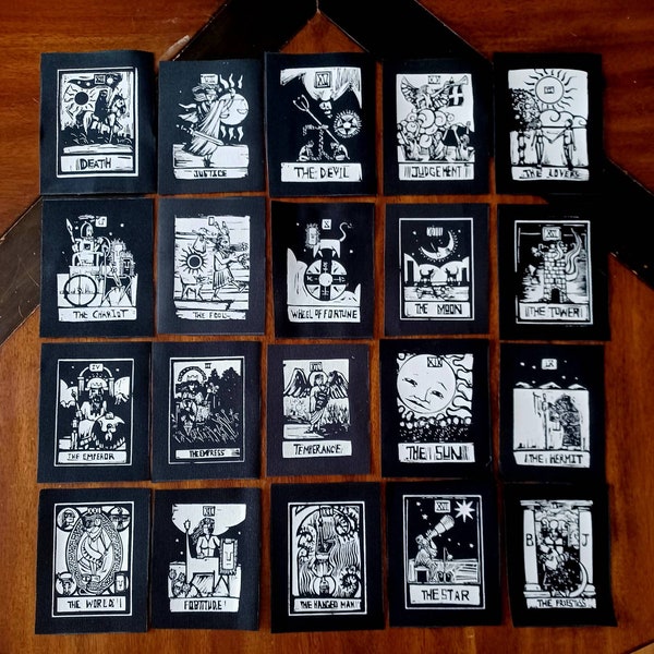 Tarot Card Patches collection of 5 DIY canvas patch punk patch (FREE patch with purchase of full set)