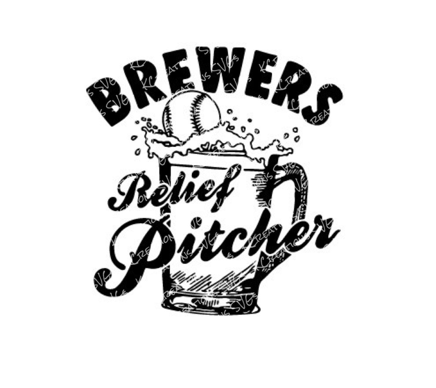 Download Brewers Relief Pitcher SVG Cut File Download Cricut or Silhouette Compatible