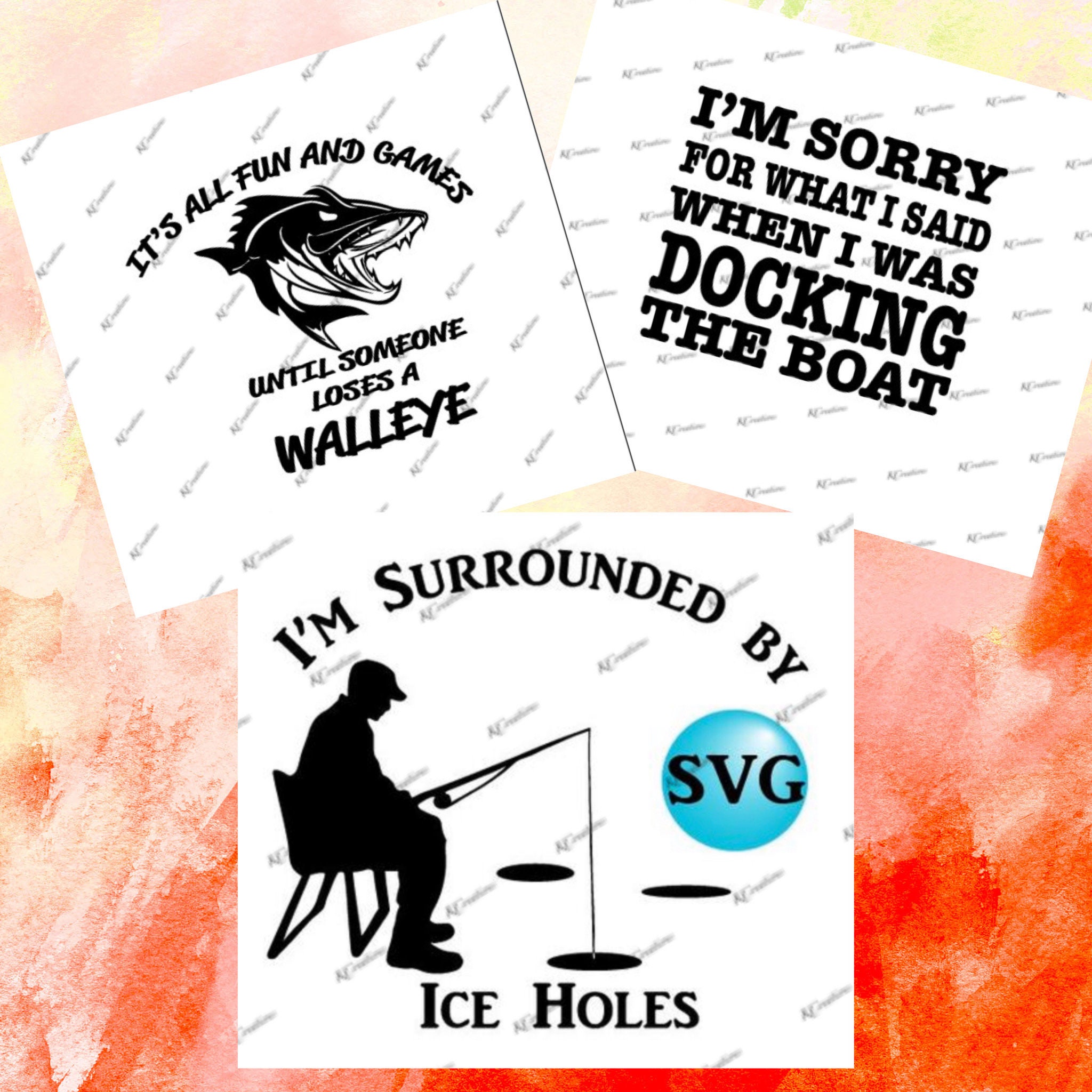 Download Fishing Svg Cut File S 3 Pack Download Cricut Silhouette Compatible
