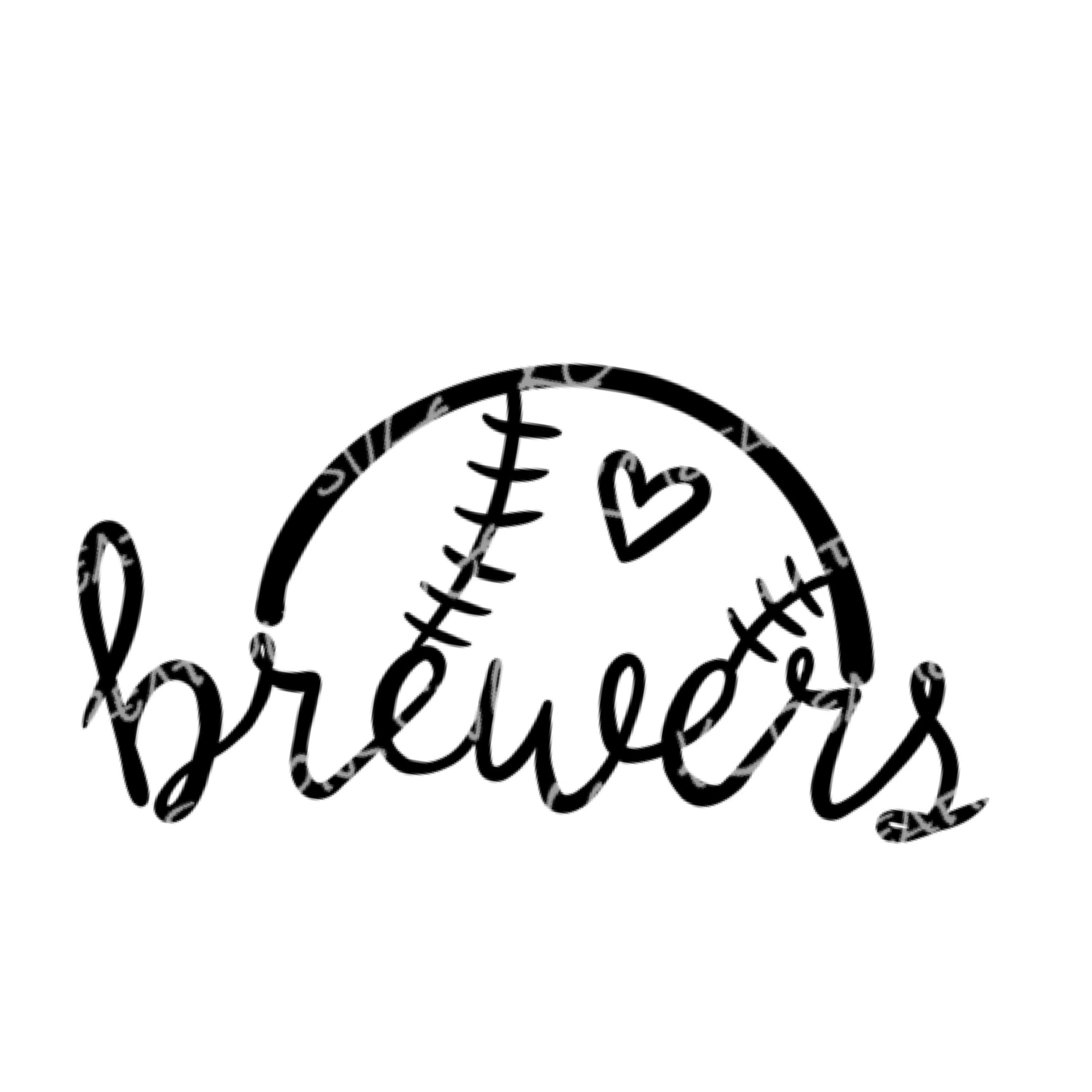 Download Milwaukee BrewersHeart Logo SVG Cut File Download Cricut or Silhouette Compatible