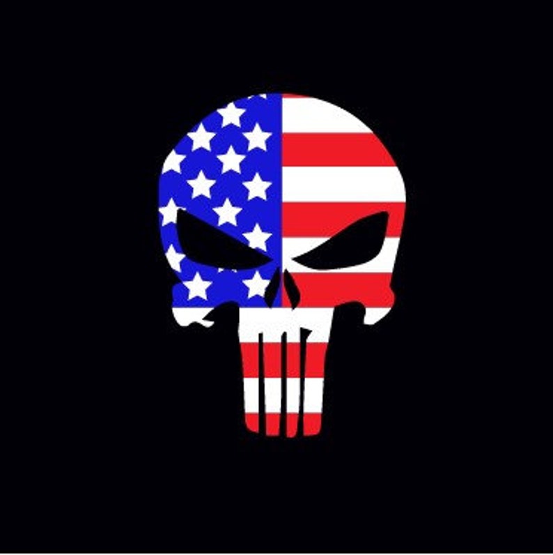 US Flag Punisher Skull SVG Cut File Download Cricut or | Etsy