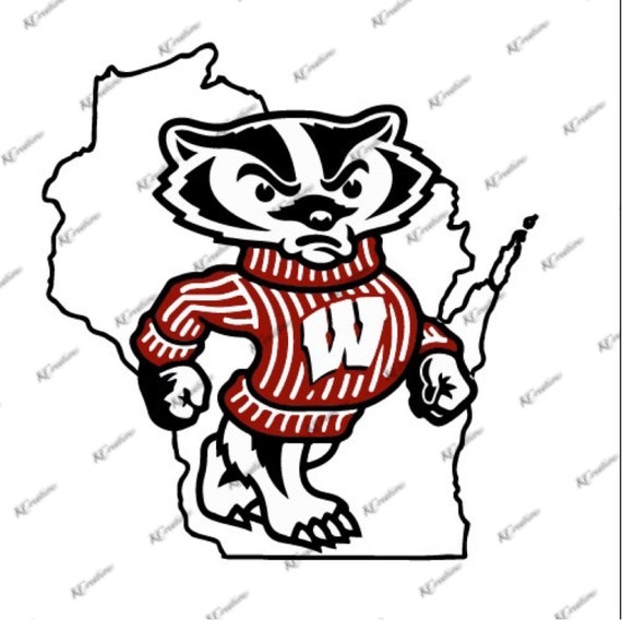 Bucky Wisconsin Badgers SVG Cut File Download Cricut &amp; | Etsy