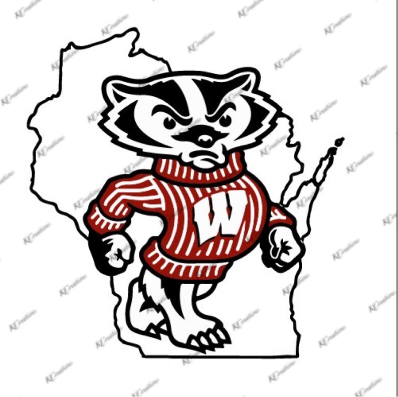 Bucky Wisconsin Badgers SVG Cut File Download Cricut & Etsy