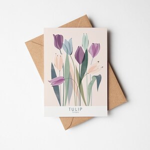 de voeux tulipe | Carte Art botanique contemporain pour toutes les occasions par Rachel Mahon
