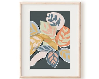 Abstract Botanical A4 A3 Wall Art Print | Calathea Makoyana House Plant Picture