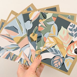 Botanical Greeting Cards: Modern Houseplant Notecard Set of 6