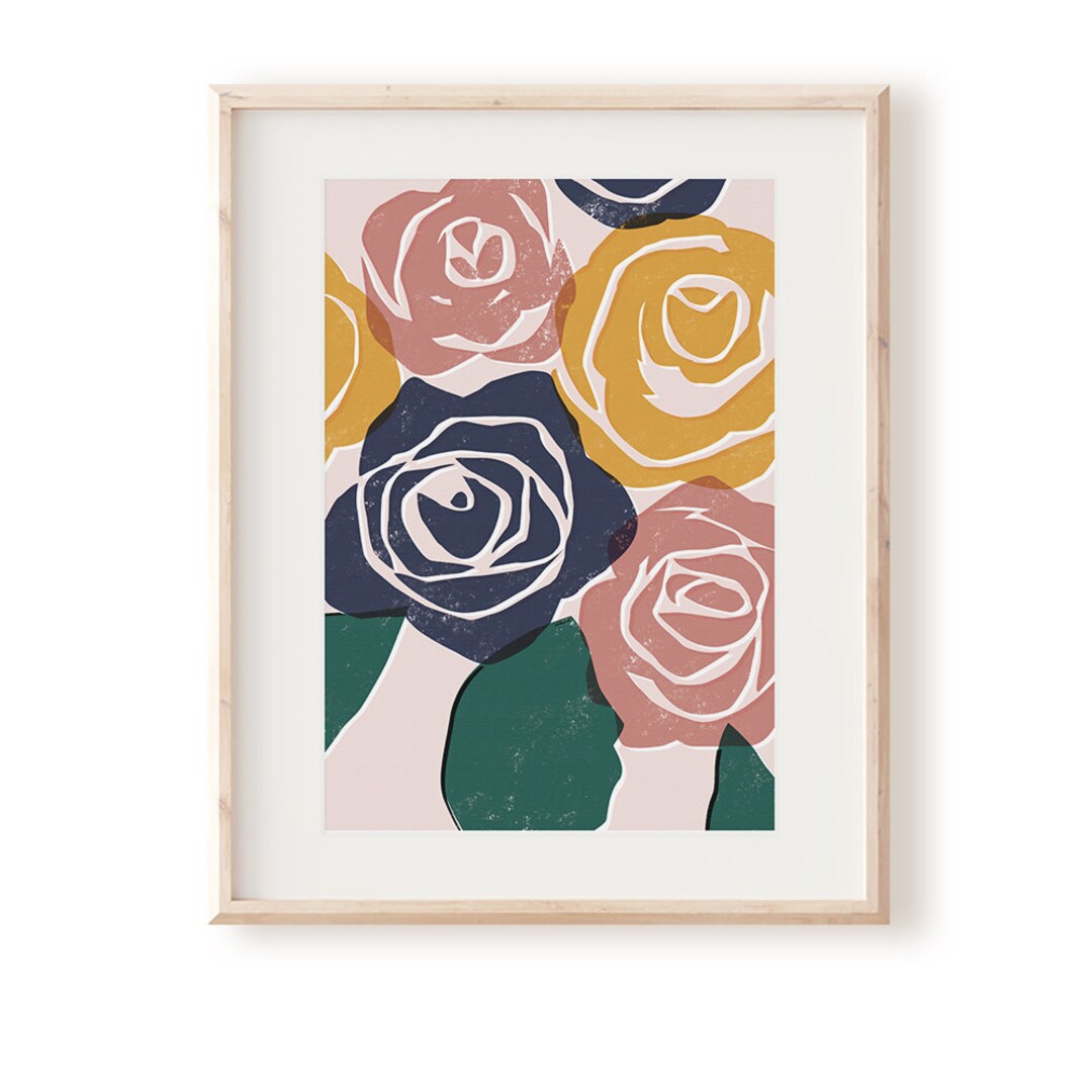Aw Print Roses Abstract Rose A4 A3 Wall Art Print - Etsy