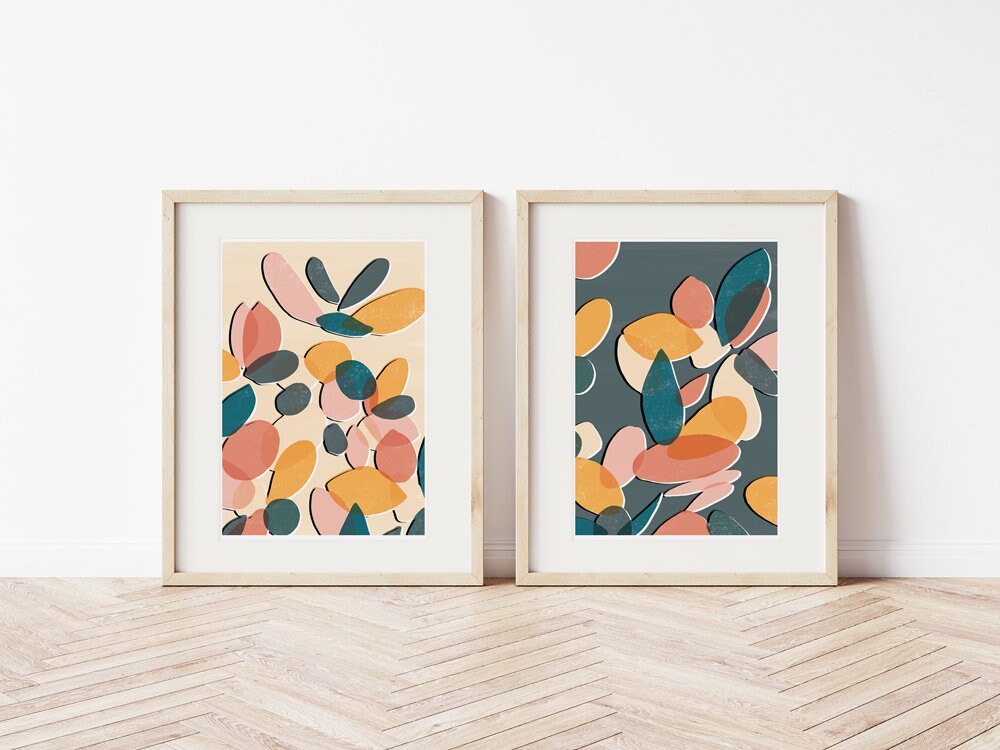 Set of 2 A3 Art Prints Modern Botanical Gallery Wall Art Etsy UK