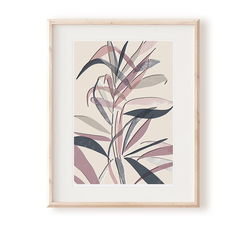 Abstract Botanical A4 Wall Art Print | Cascade Palm - Etsy