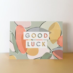 Good Luck A6 Typography Card | Contemporary, Abstract, Botanical Design ...