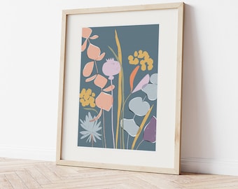 Dried Flowers Bouquet Wall Art | A4 A3 Art Print