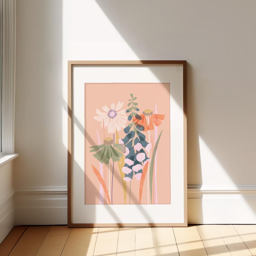 Abstract Floral Wall Art Print: Modern Botanical Illustration - Etsy