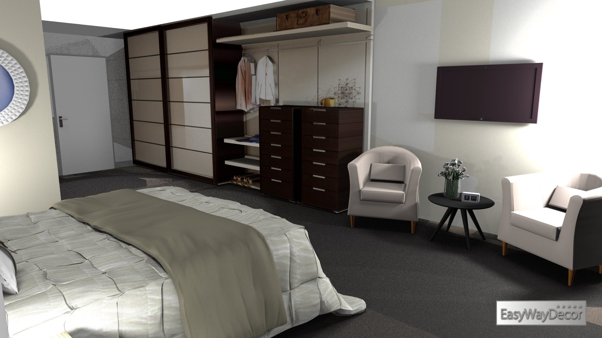 Living Room Online Interior Design & Architecture Service, Planning, 3D ...
