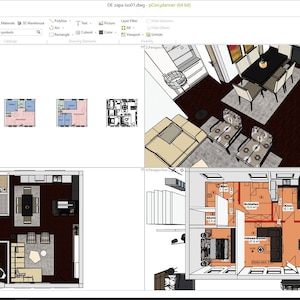 Slaapkamer online Interior Design & Architecture service, planning, 3D-weergave, prospectieve, technische en costruction plannen met Shopping Guide