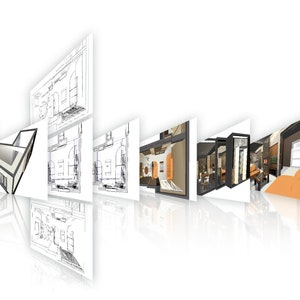 Hele huis * online Interior Design & Architecture service, plannen, 3D-weergave, prospectieve, technische en costruction plannen met Shopping Guide