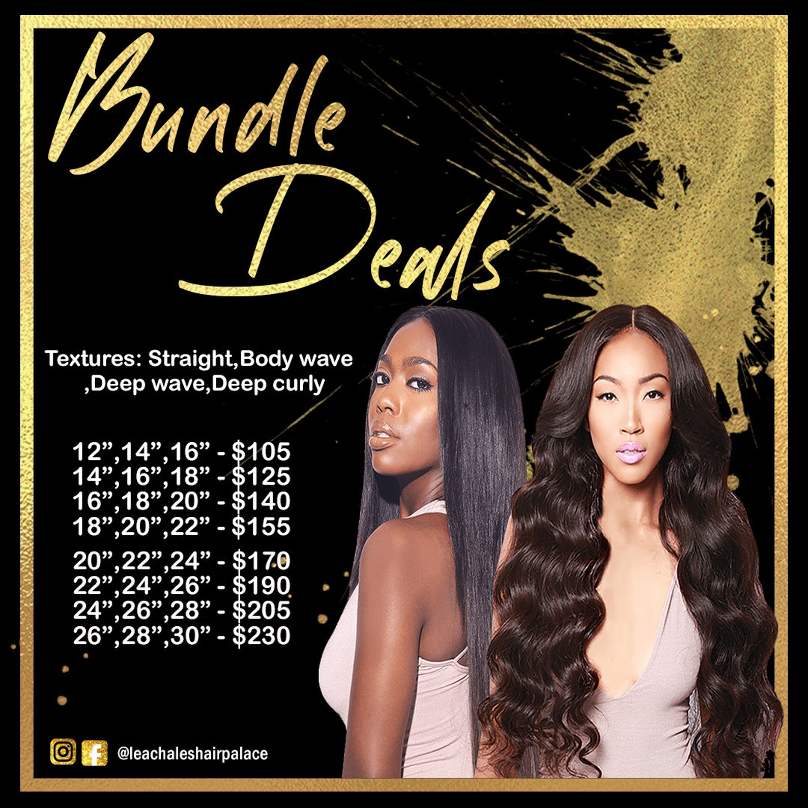 Hair Extension Sale Flyer Custom Hair and Lash Social Media Etsy