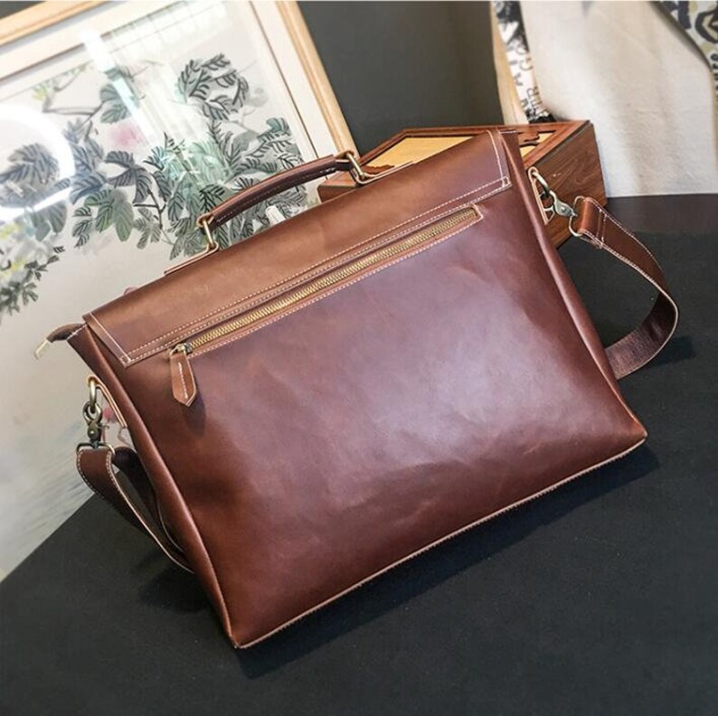 New Retro Bag Leather Men's Handbag Shoulder Etsy