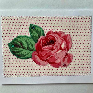 Handmade Fabric Flower Card, Mother&#39;s Day Handmade card, Mother&#39;s Day Flower Card
