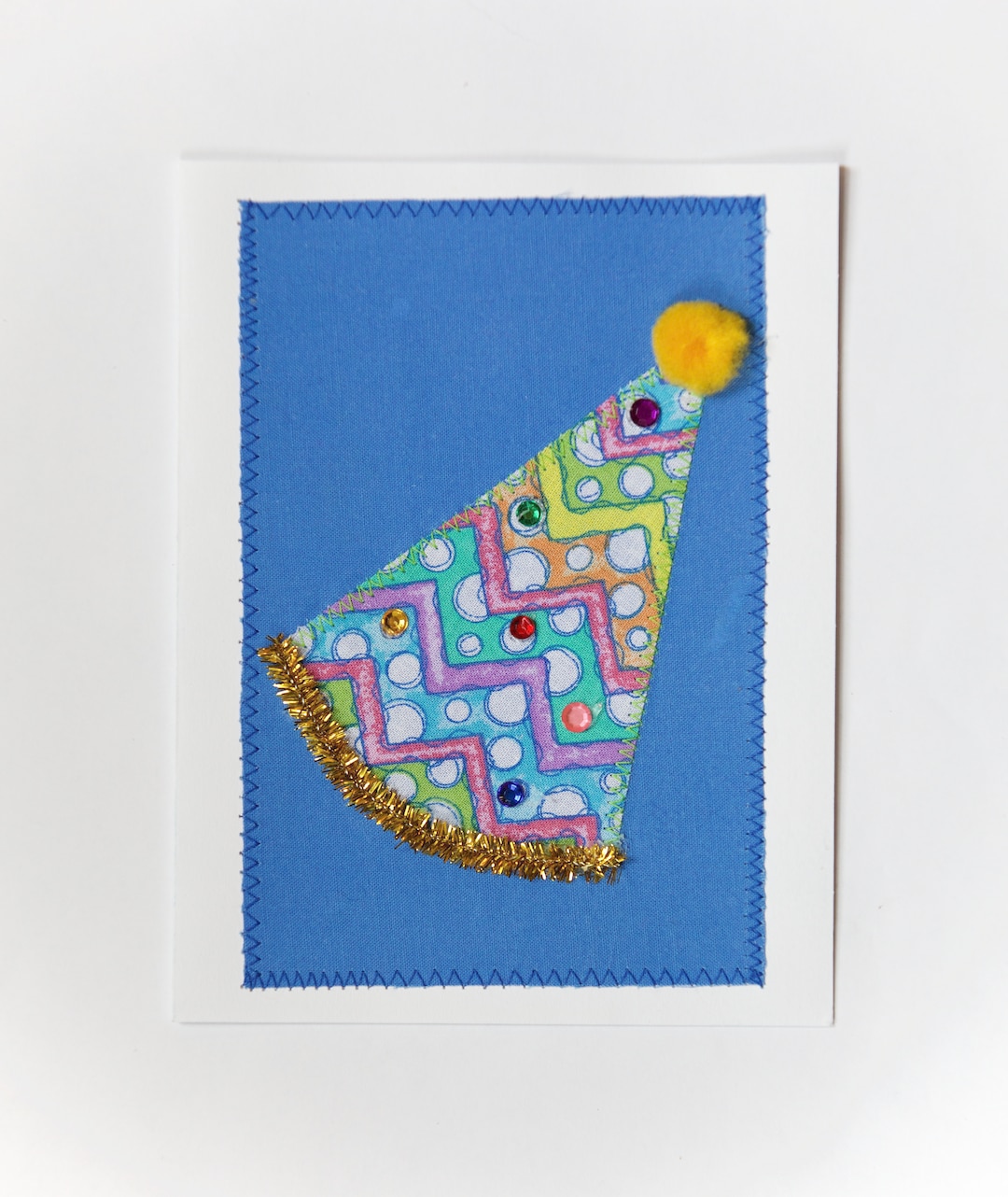 Fabric Party Hat Card Etsy