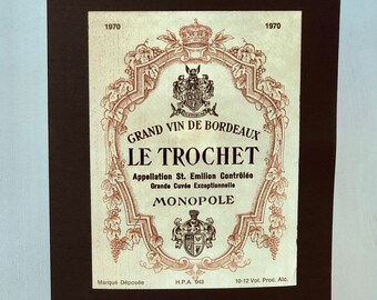 French wine label card, Father's Day Wine Card, Wine Card