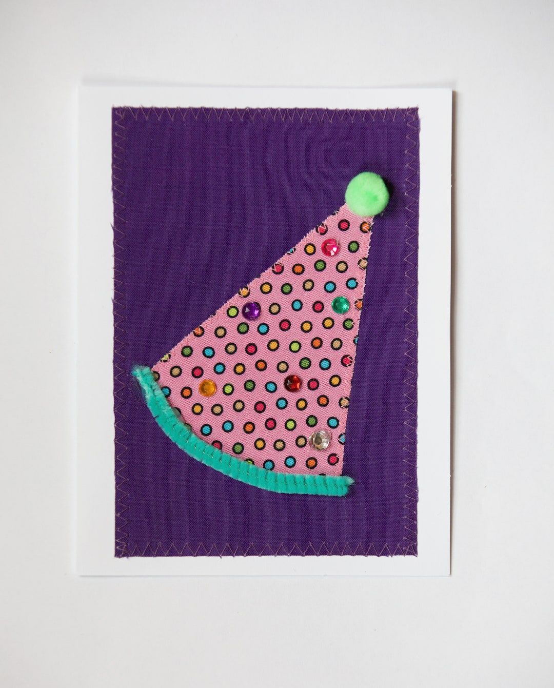 Fabric Party Hat Card Etsy