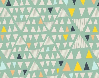 Triangle Fabric / Gender Neutral / Baby Boy / Baby Girl / Art Gallery Fabrics / Leah Duncan / Southwestern Patterns / Blue/Green