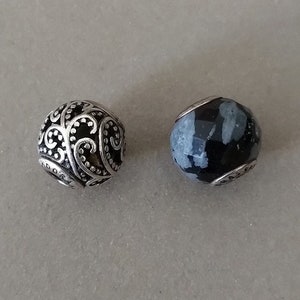 Vintage Pandora Sterling Silver &quot;Belief&quot; and &quot;Freedom&quot; Bracelet or Necklace Charm Beads; Lot of Two Authentic Pandora Charms