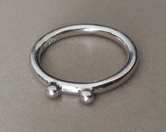 Vintage Sterling Silver Tiny Dots Stacking Ring