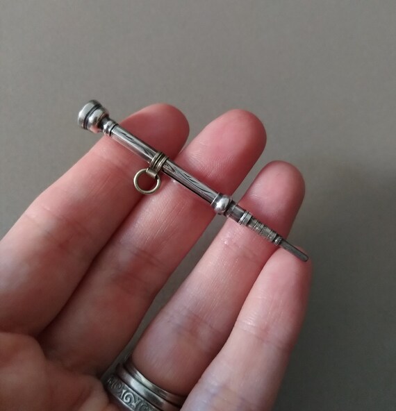 Antique Victorian Solid Silver Retractable Chatel… - image 4