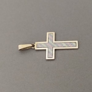 Antique or Vintage Tri-color Rolled Gold Cross Pendant Three Tone Gold Cross Pendant Unisex Gold Cross image 5