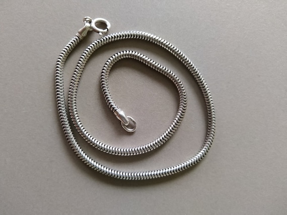 Vintage Danish Sterling Silver 15'' Snake Chain; D