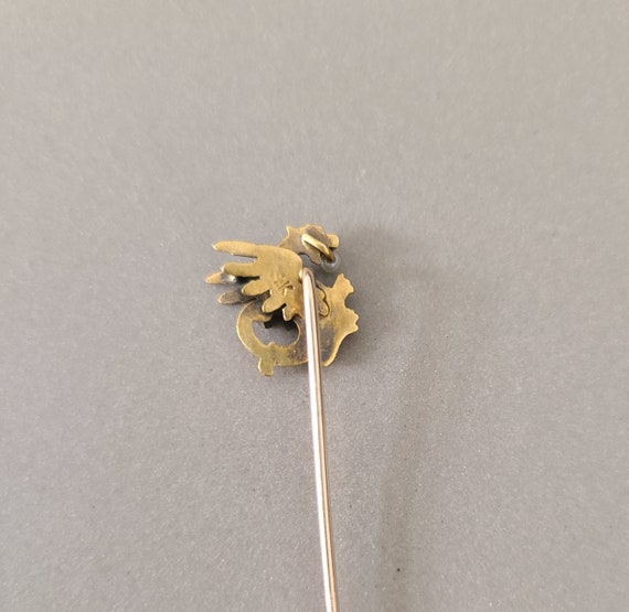 Antique 14K Solid Yellow Gold Griffin Stick Pin; … - image 8