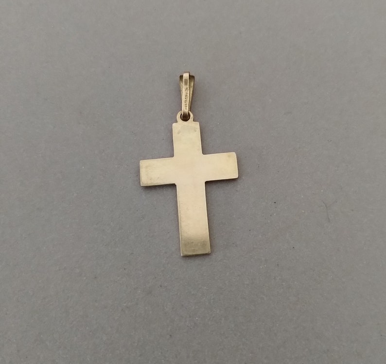 Antique or Vintage Tri-color Rolled Gold Cross Pendant Three Tone Gold Cross Pendant Unisex Gold Cross image 2