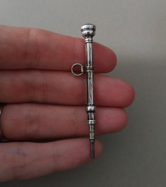 Antique Victorian Solid Silver Retractable Chatel… - image 2