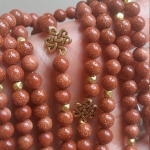 Handmade Natural Gold Sandstone Bead Necklace with Cross Pendant and Gold Accents image 4