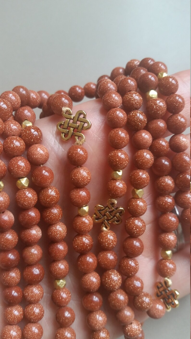 Handmade Natural Gold Sandstone Bead Necklace with Cross Pendant and Gold Accents image 4